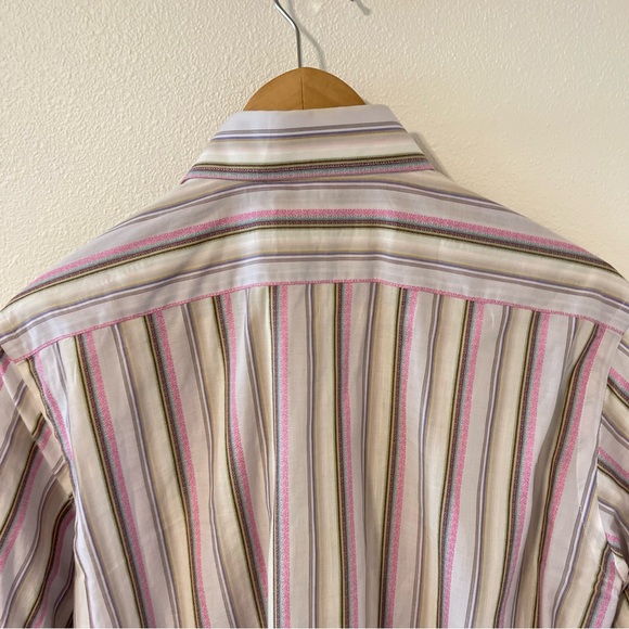 Etro Multicolor Stripe Button Down Dress Shirt Cotton Made in ltaly-35 (XS) - Picture 6 of 10